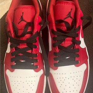 Air Jordan 1 Low, black and red. Perfect condition!